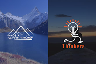 design creative minimalist line art and text logo