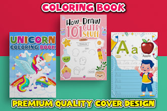 design children coloring book front and back for amazon kdp