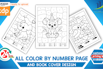 custom color by number coloring book and cover