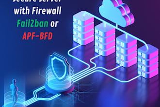 secure your server with firewall fail2ban or apf bfd