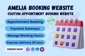 install the amelia booking plugin and create custom appointment booking website