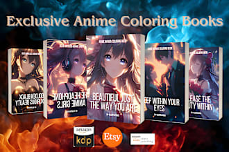 create  3 free adult anime coloring book for amazon kdp