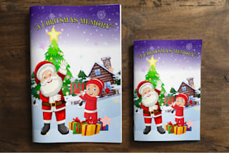 design cute children coloring  book cover and illustrations