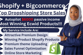 do winning ecwid store design, shopify store and redesign bigcommerce store