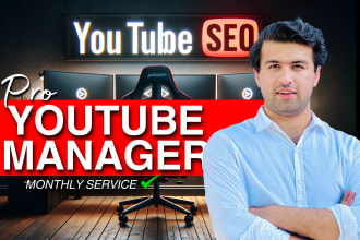 be your youtube manager and do channel SEO as channel manager