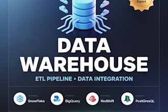 build mysql, postgresql or sql server data warehouse with etl
