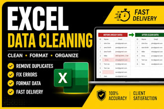 clean and format excel and CSV data professionally