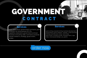 do  government contract capability statement, business grants bid proposal