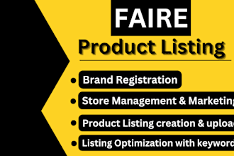 list and products upload on faire and store management