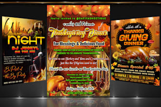 create thanksgiving flyers and any event poster design