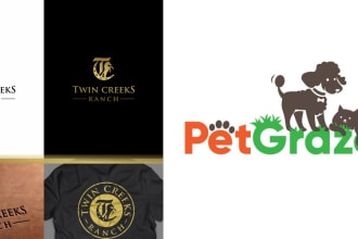 do modern unique pet animal dog cat farm logo design and redesign