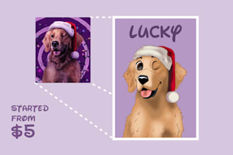 draw your pet into disney style cartoon ilustration