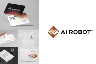 design logo for your tech, app, website with free mockups