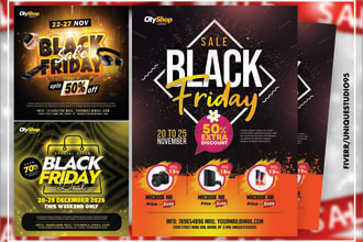 design black friday flyer, winter sale, christmas flyer