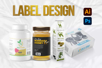 design brand packaging, skincare, jar labels, bottles, and product labels