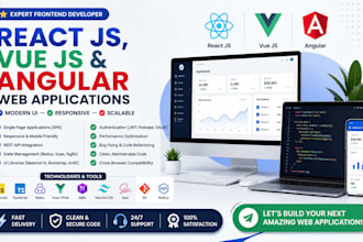 develop react js vue js angular js frontend web application