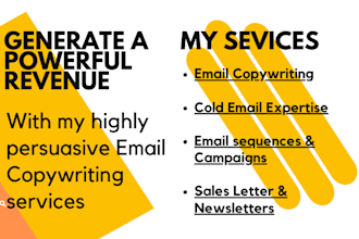 do email copywriting and write high conversion cold emails