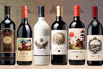 create unique wine, gin, vodka label designs