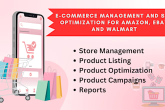 e commerce management and seo optimization for amazon, ebay and walmart