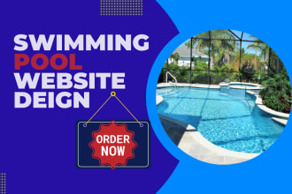 design swimming pool website, construction website, swimming pool landing page