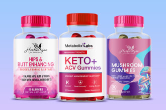 do supplement label design, supplement gummy label in 24 hour