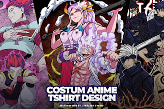 create amazing anime t shirt design cartoon t shirt design