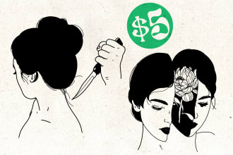 draw an illustration with 24 hour black and white line art