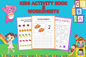 do kids custom worksheets, kids worksheets, activity book, coloring pages