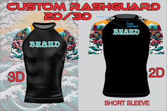 design custom MMA bjj rash guard for sublimation