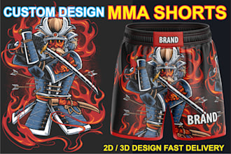 create custom MMA shorts design