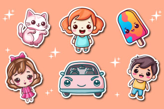 create awesome sticker, patch, label and chibi designs
