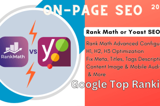 setup rank math or yoast seo plugin with 94 plus score