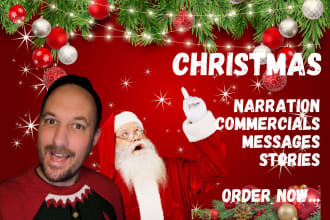 record christmas commercials and narration