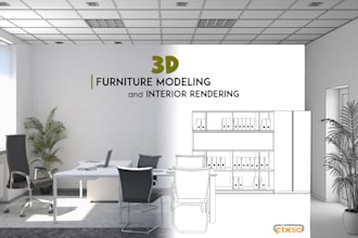 provide 3d modeling of furniture and rendering for interior