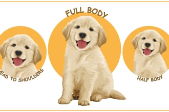 turn your dog, cat, or any pet portrait into stunning vector portrait
