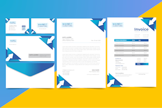 do professional logo invoice letterhead  corporate company brand identity design