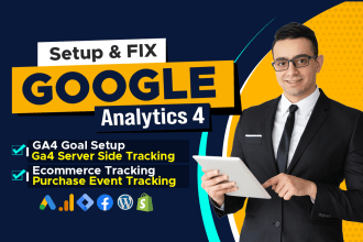 fix or setup google analytics 4,ga4 ecommerce tracking,conversion tracking GTM