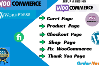 fix or customize cart page, product page, checkout page