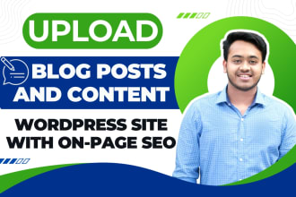 upload blog and content with on page SEO as a wordpress site VA