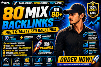 provide 80 high da indexed SEO backlinks