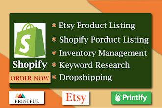 add product for etsy, shopify and printful product listing