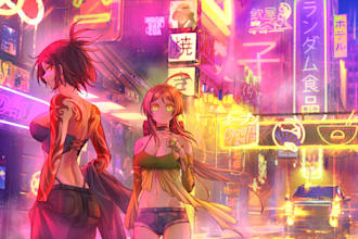 render colorful digital illustrations