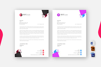 design professional letterhead in editable word format 4 hours