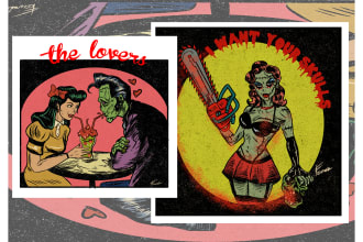 design a vintage retro comic illustration