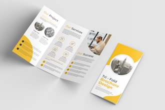 do an awesome corporate trifold brochure design