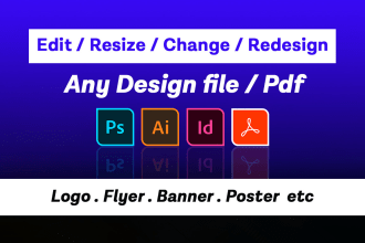 edit, resize ,recreate logo, change background color, convert image to vector