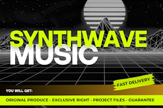 custom 80s, synthwave or chillwave production with HQ audio