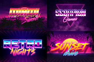 make an 80s futuristic synthwave logo with neon