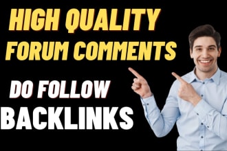 create forum comment backlinks in your niche manually