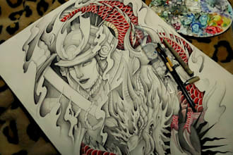 do professional custom design japanese trad tattoo